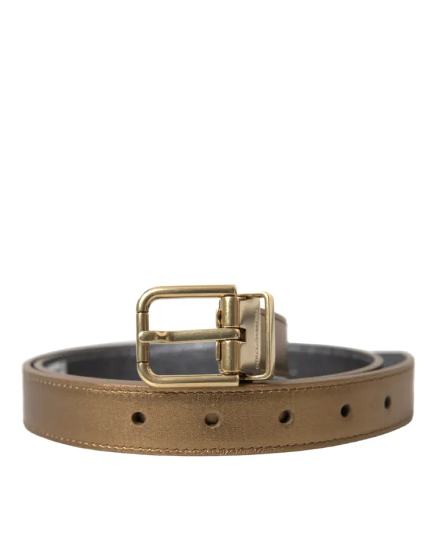 Metallic Gold Leather Belt - Timeless Elegance sold by Louxly