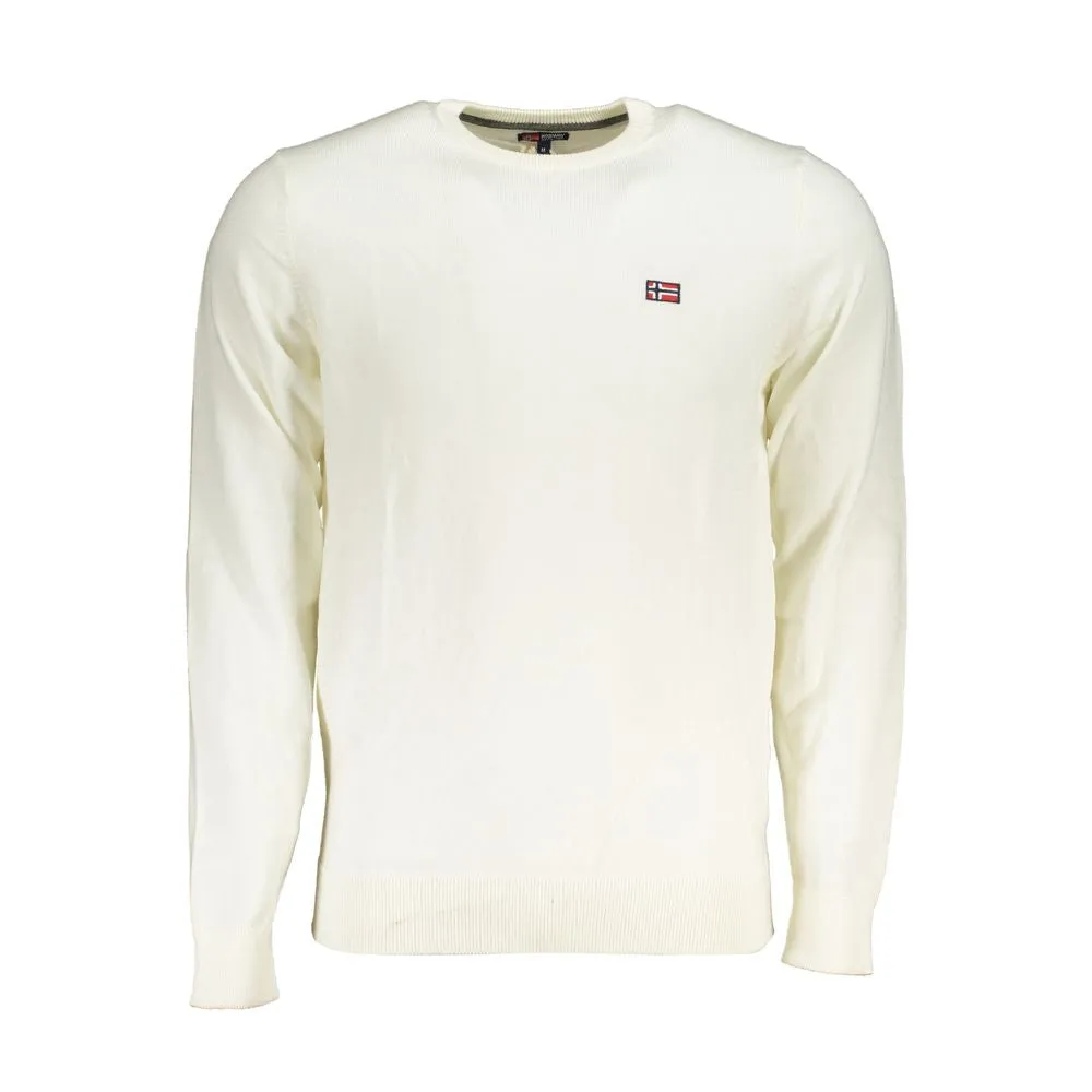 White Fabric Sweater sold by Louxly