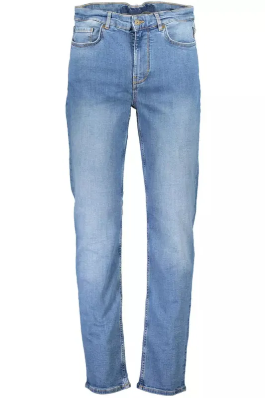 Light Blue Cotton Men Jeans sold by Louxly