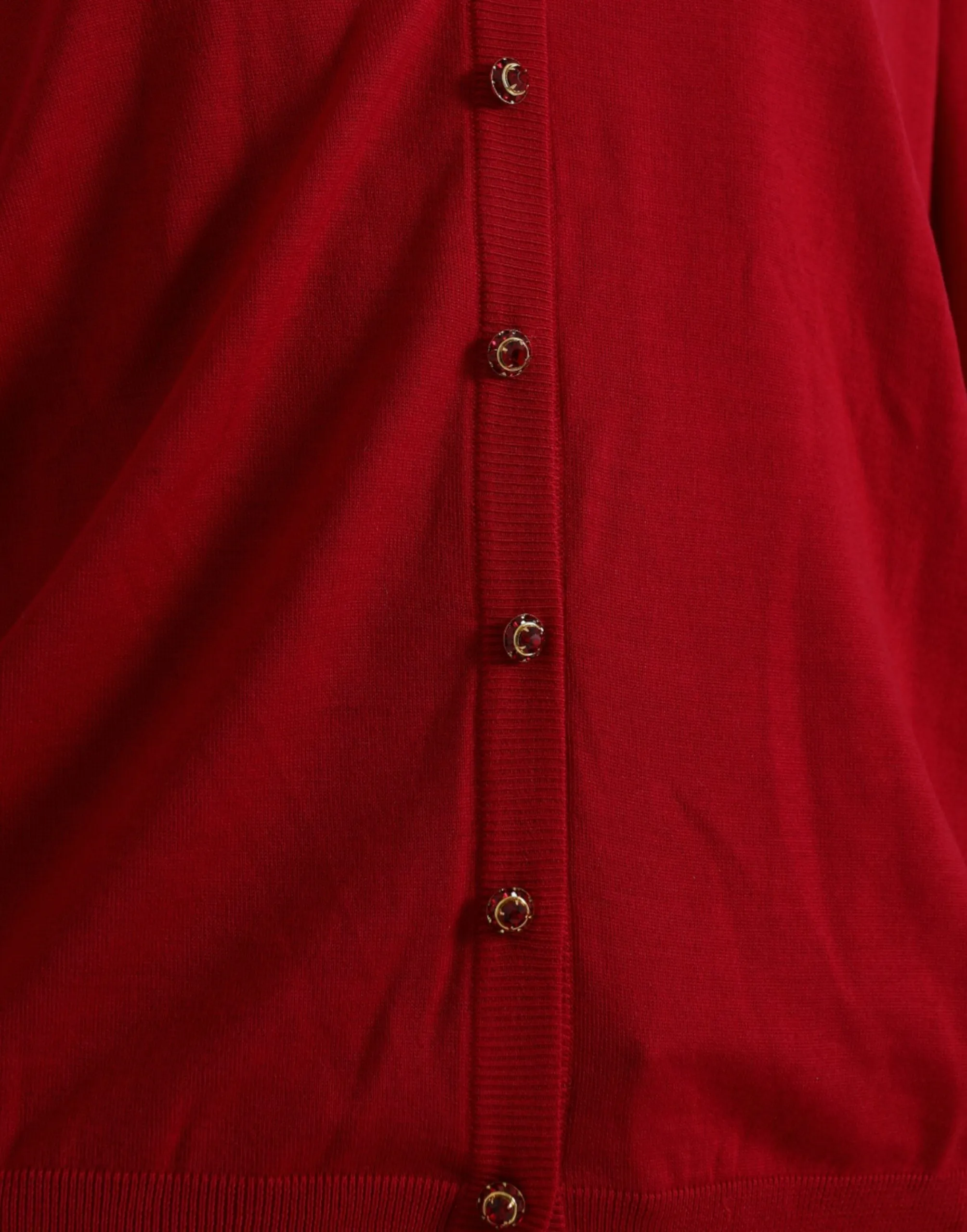 Elegant Red V-Neck Wool Cardigan sold by Louxly product image thumbnail 5