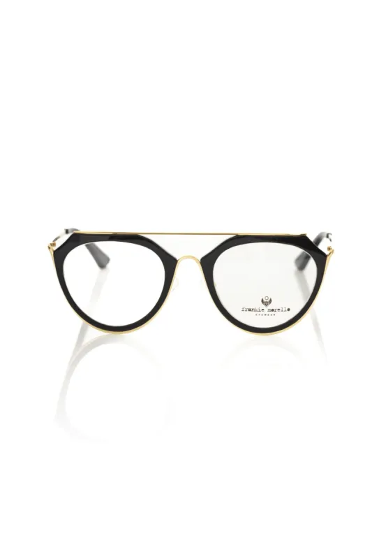 Aviator-Style Chic Eyeglasses with Gold Accents made by Frankie Morello