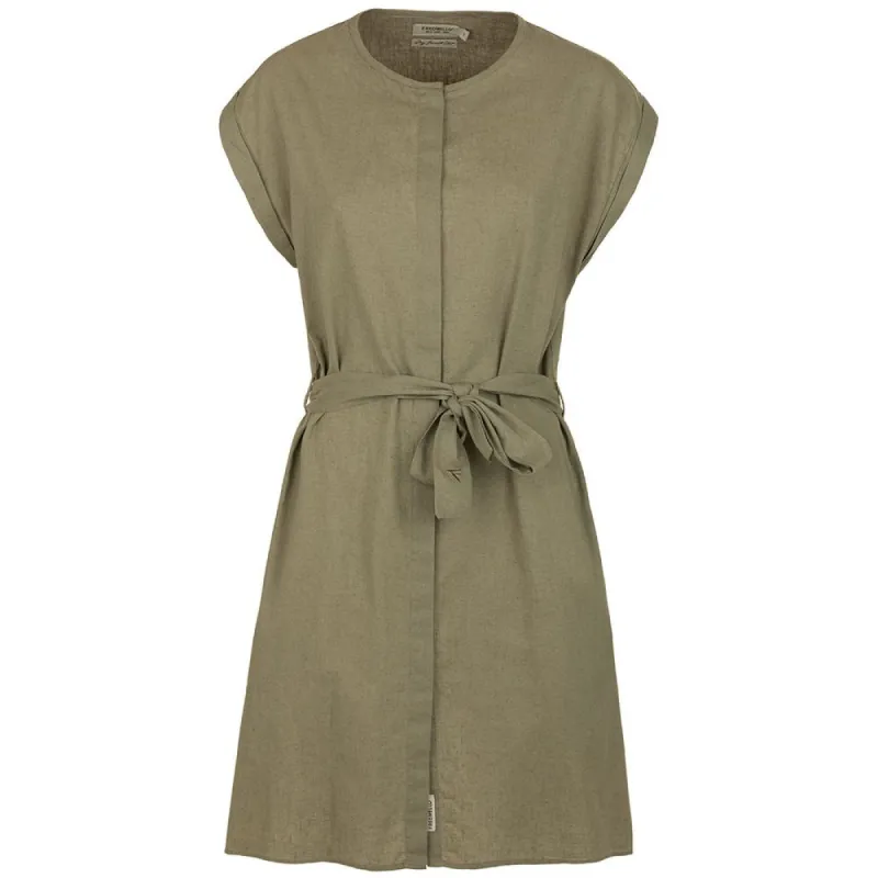 Elegant Sleeveless Cotton-Linen Blend Dress sold by Louxly