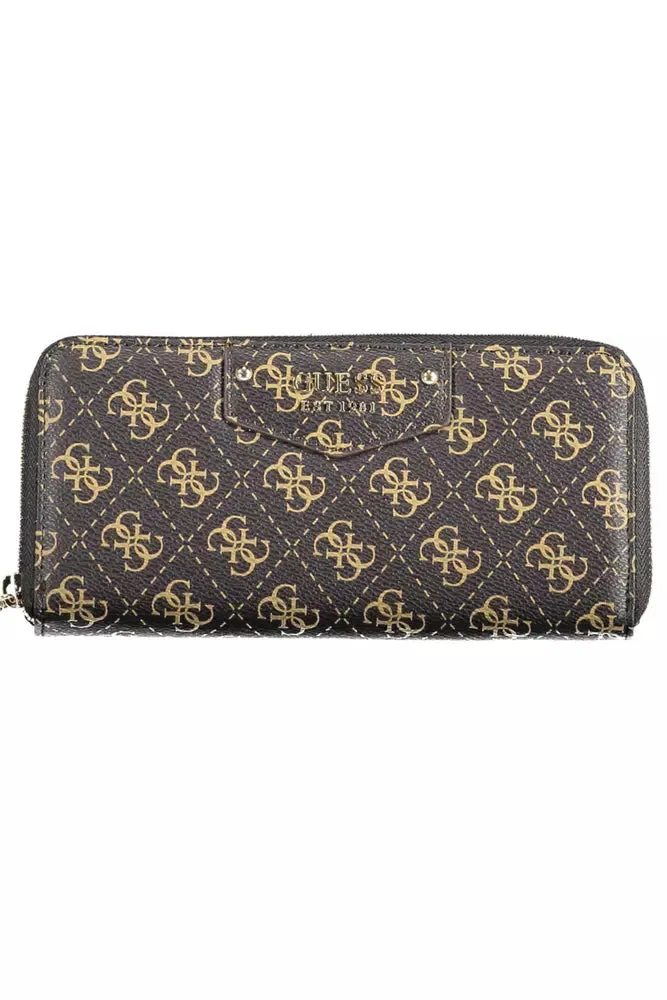 Elegant Brown Polyethylene Zip Wallet sold by Louxly