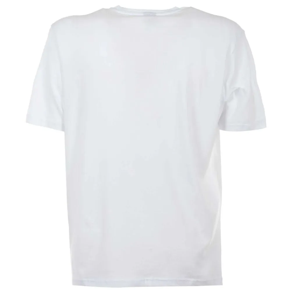 Elegant White Cotton Tee with Bold Blue Logo sold by Louxly product image thumbnail 2