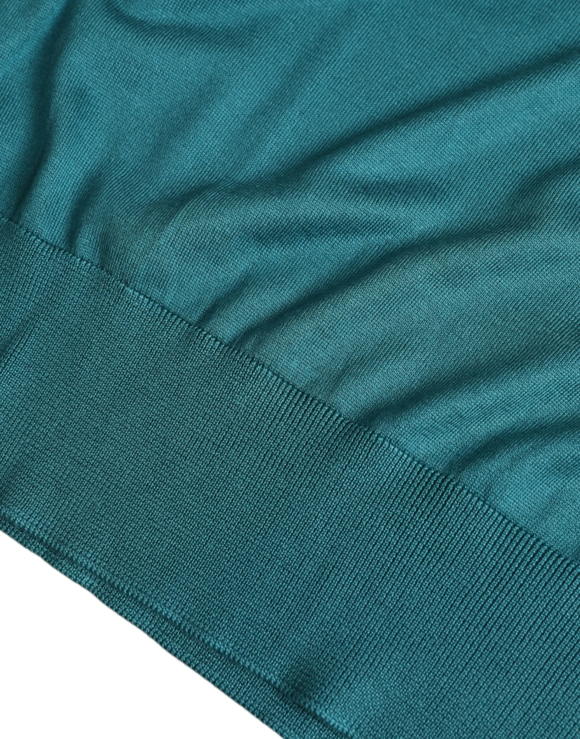 Dark Green Silk Crew Neck Pullover Sweater sold by Louxly product image thumbnail 4