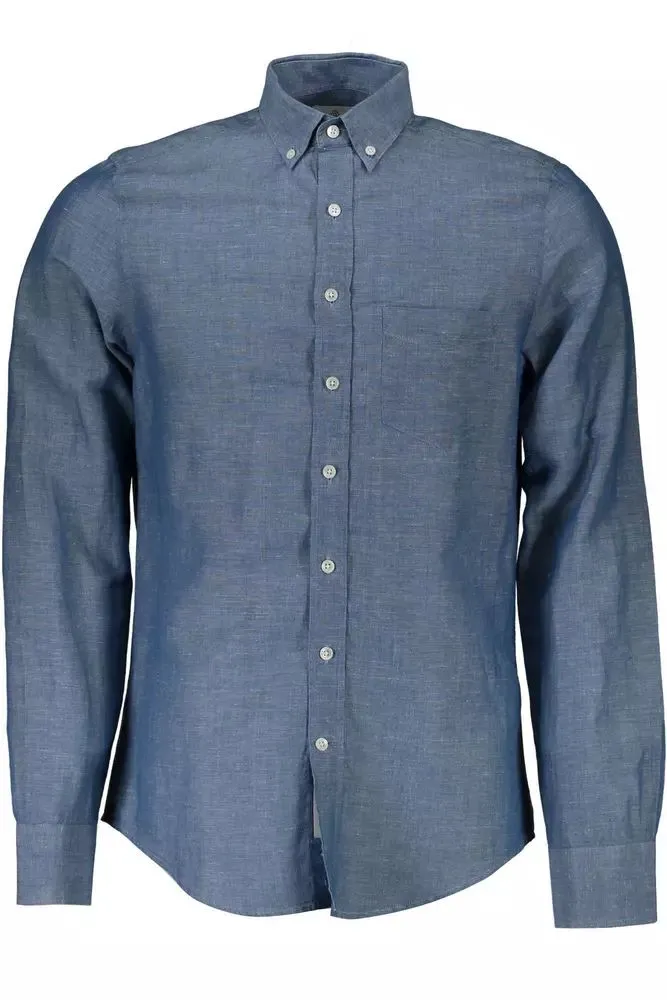 Blue Cotton Men Shirt sold by Louxly