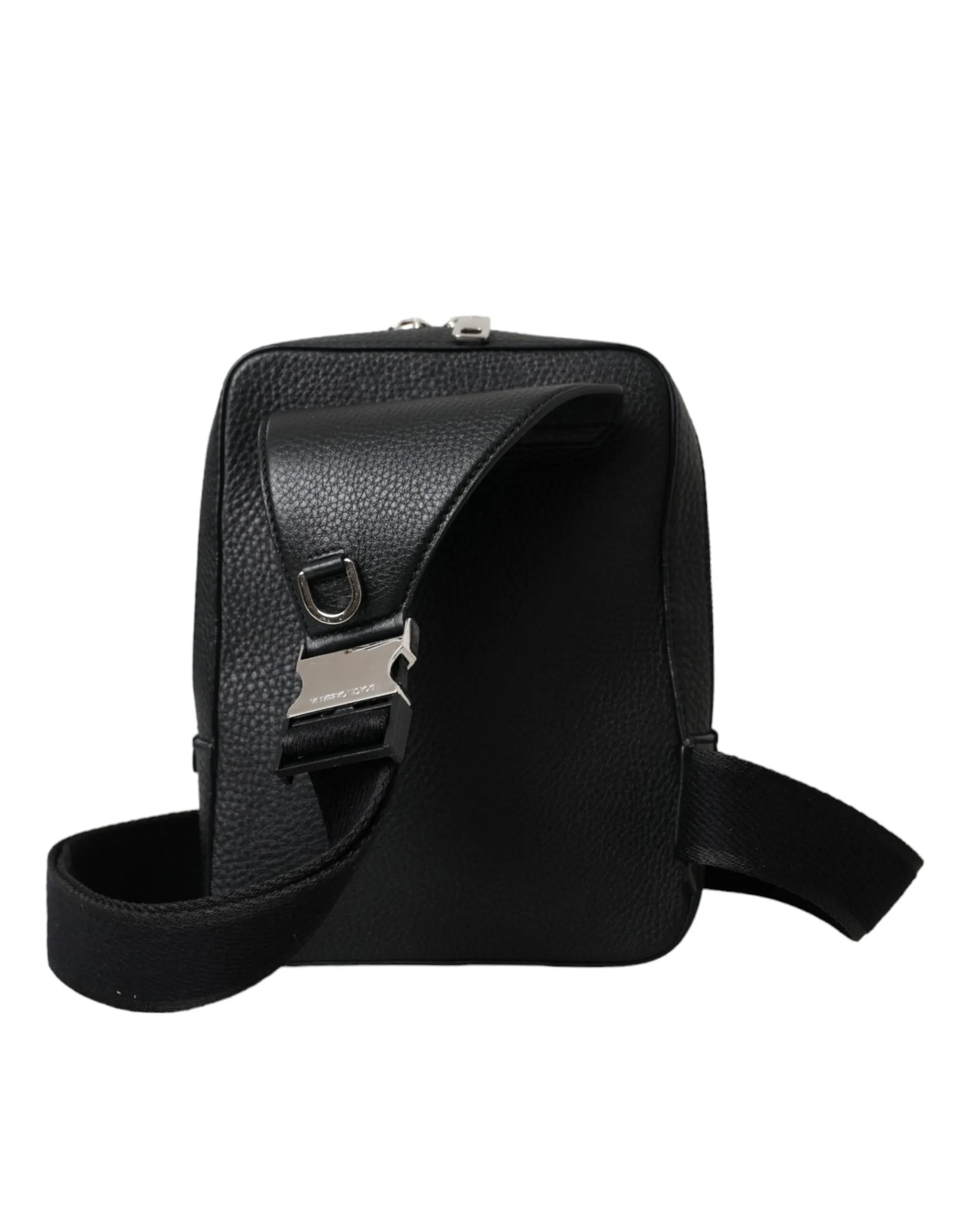 Black Calfskin Leather Logo Palermo Crossbody Bag sold by Louxly product image thumbnail 4