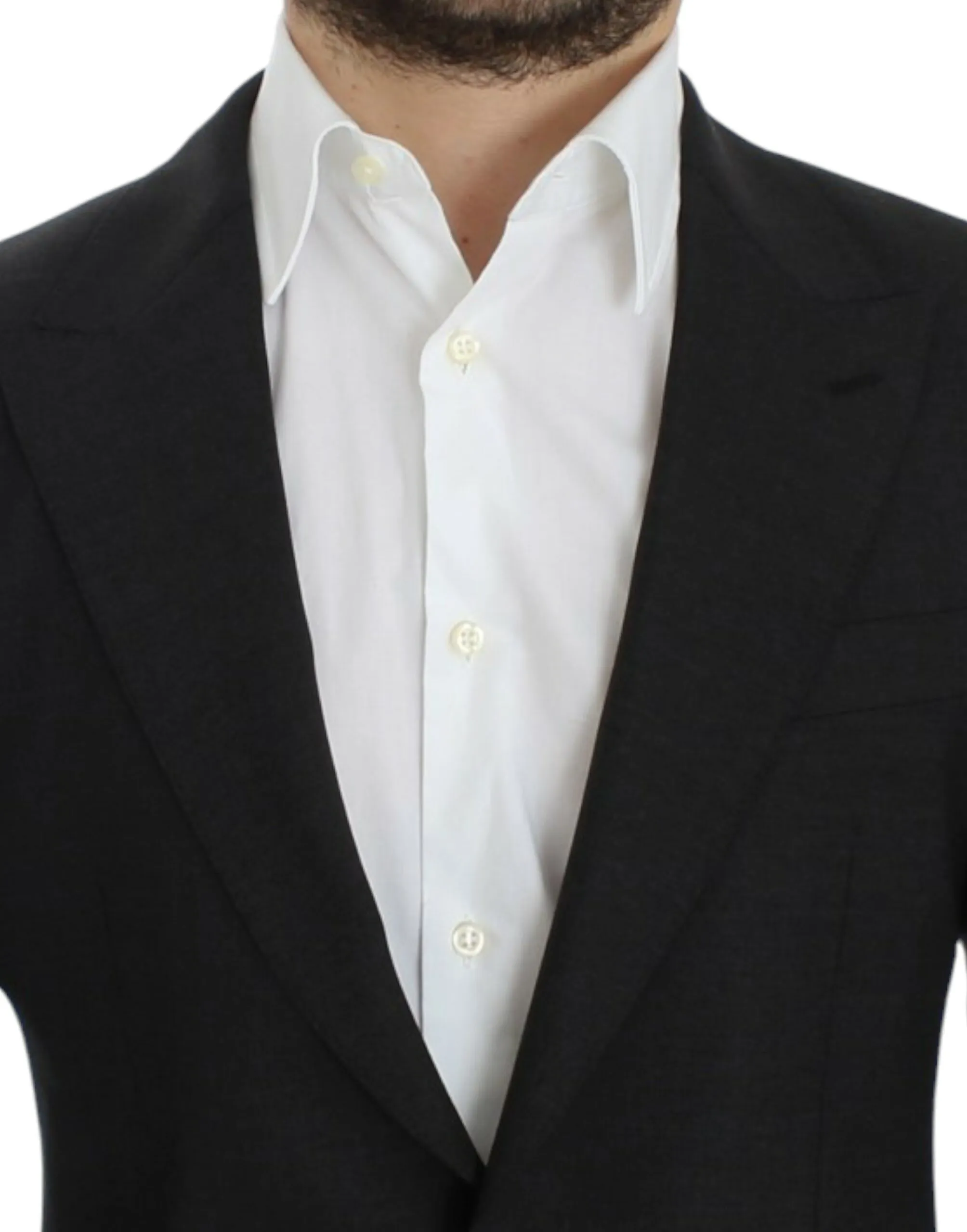 Sleek Gray Wool Slim Fit Blazer sold by Louxly product image thumbnail 5