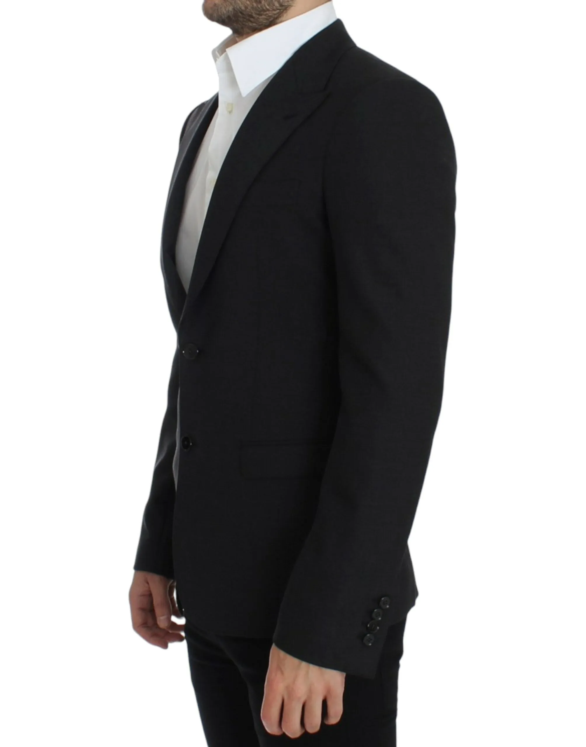 Sleek Gray Wool Slim Fit Blazer sold by Louxly product image thumbnail 2
