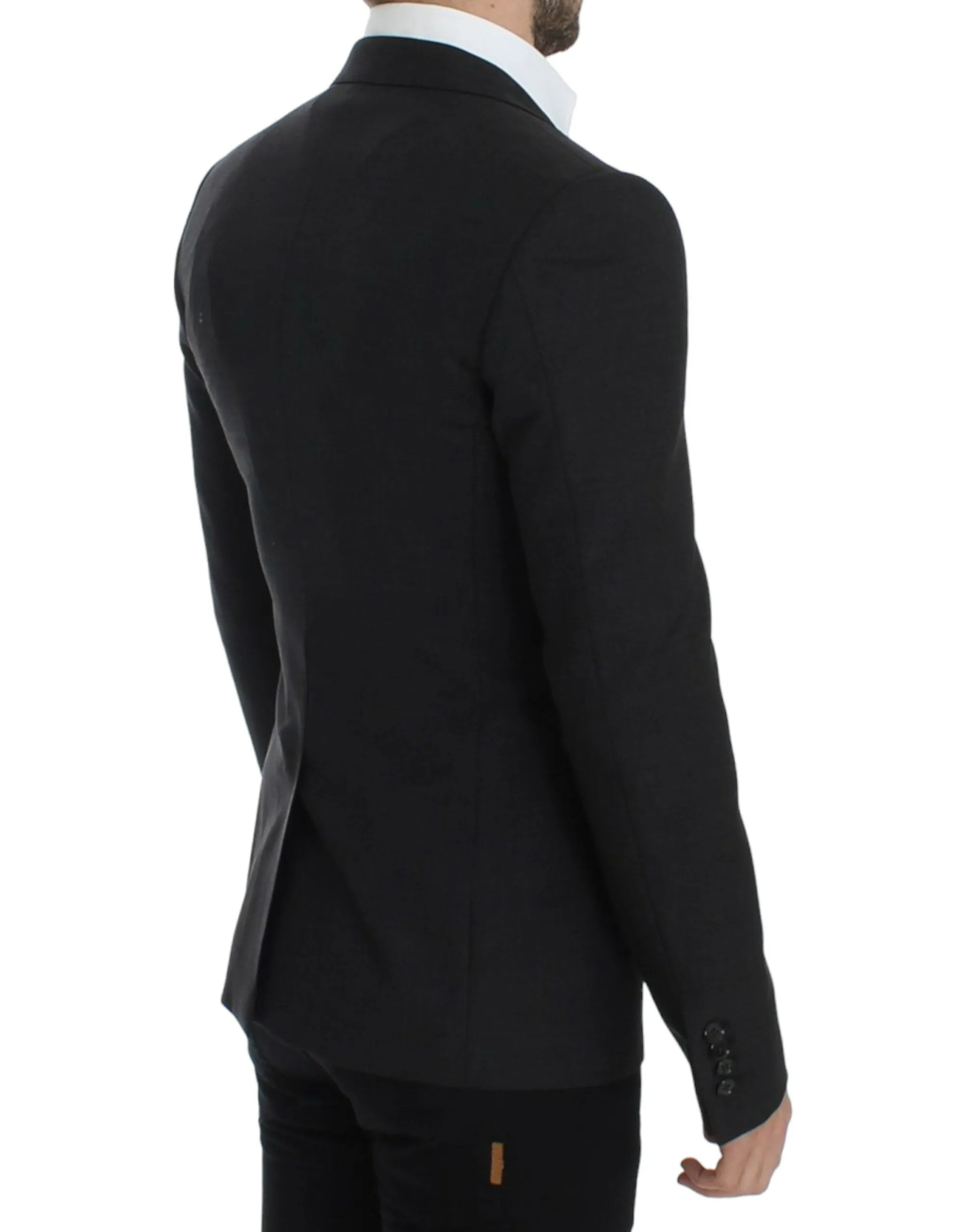 Sleek Gray Wool Slim Fit Blazer sold by Louxly product image thumbnail 4