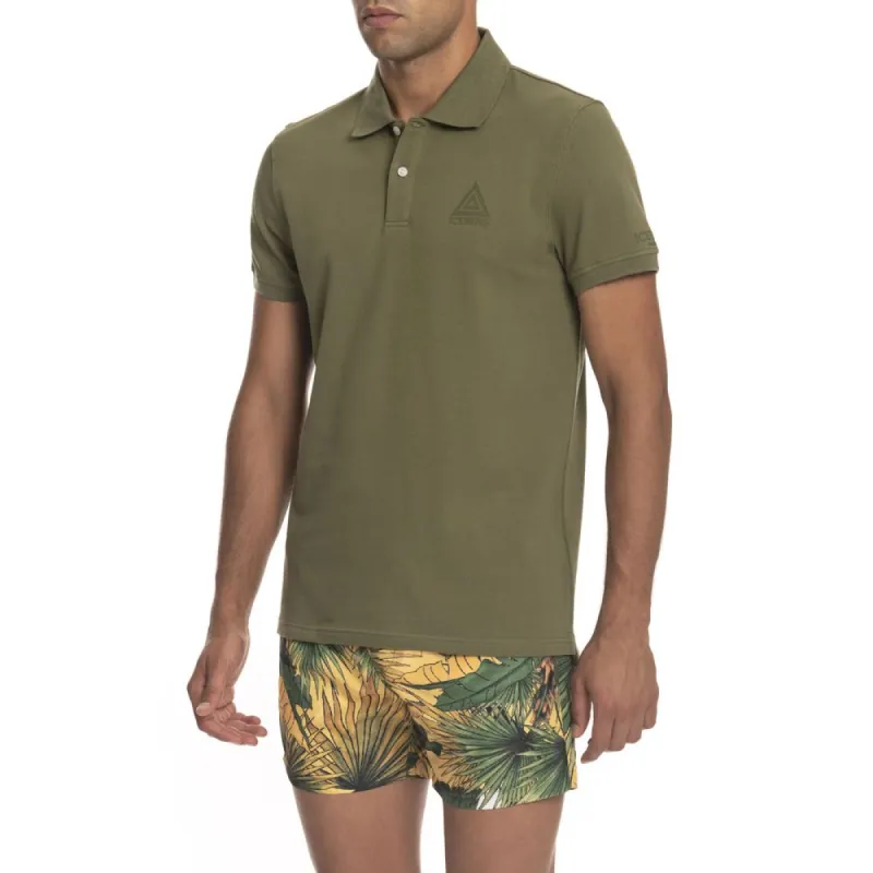 Green Cotton Polo Shirt sold by Louxly