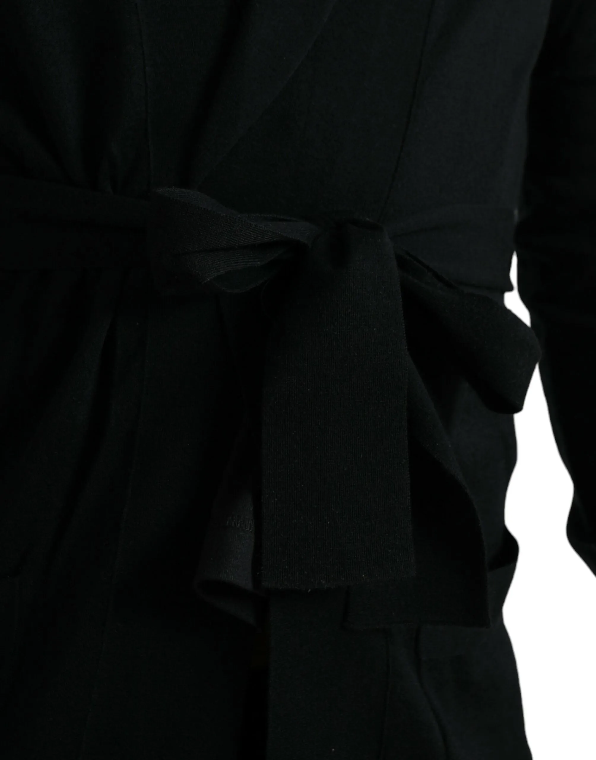 Elegant Black Cashmere Robe with Waist Belt sold by Louxly product image thumbnail 5