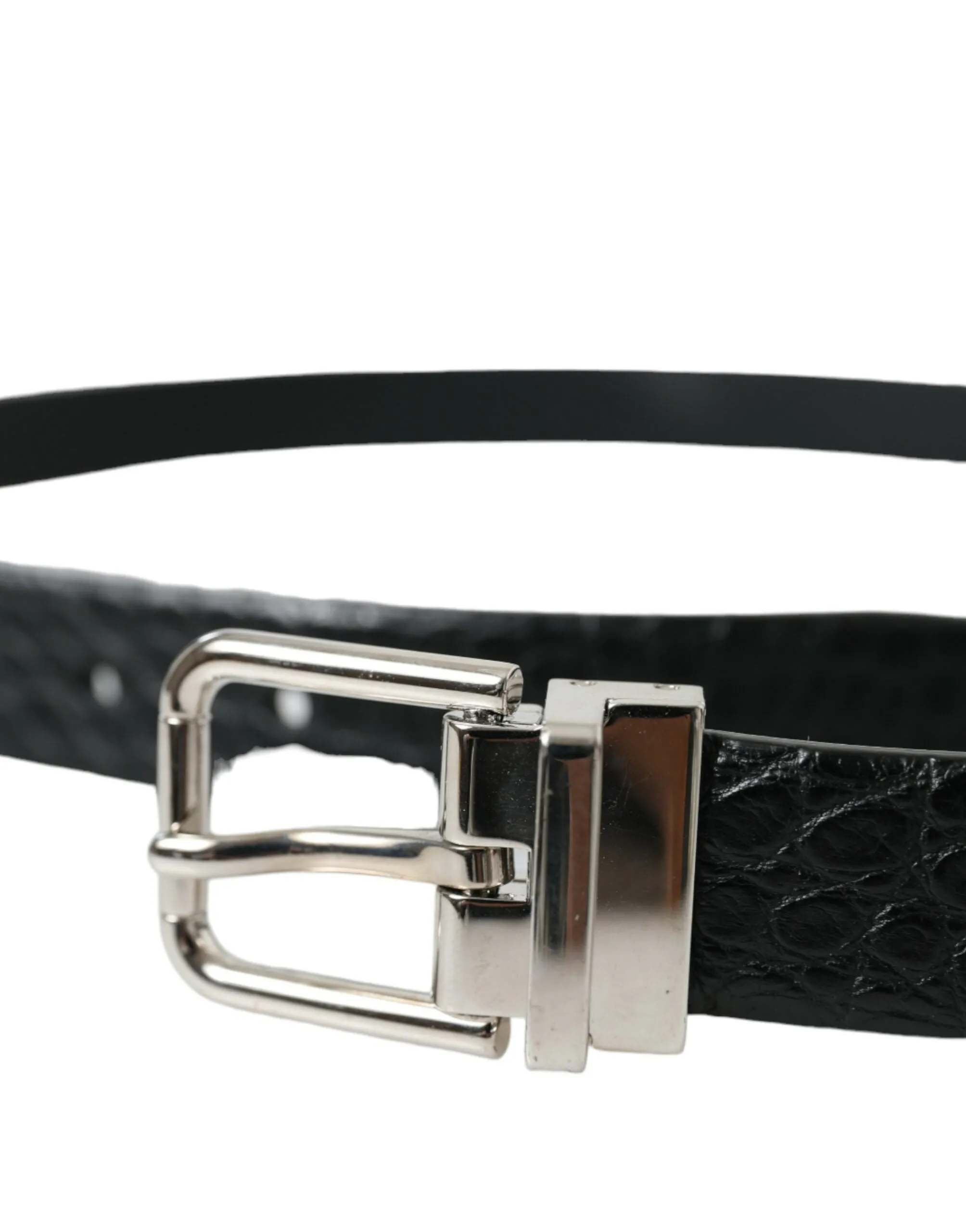 Elegant Alligator Leather Belt in Black sold by Louxly product image thumbnail 2