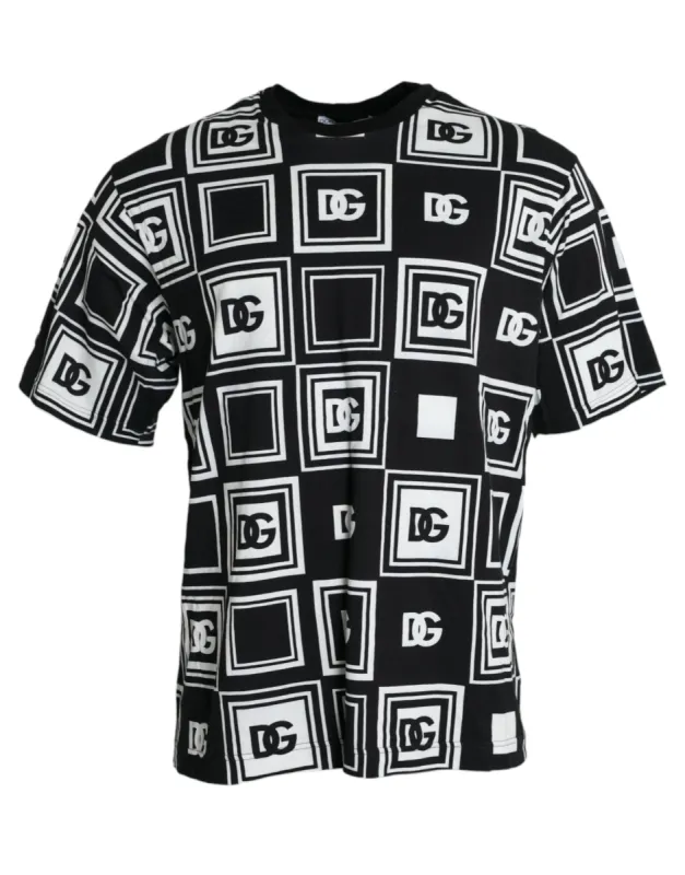 Black White Logo Print Short Sleeves T-shirt sold by Louxly