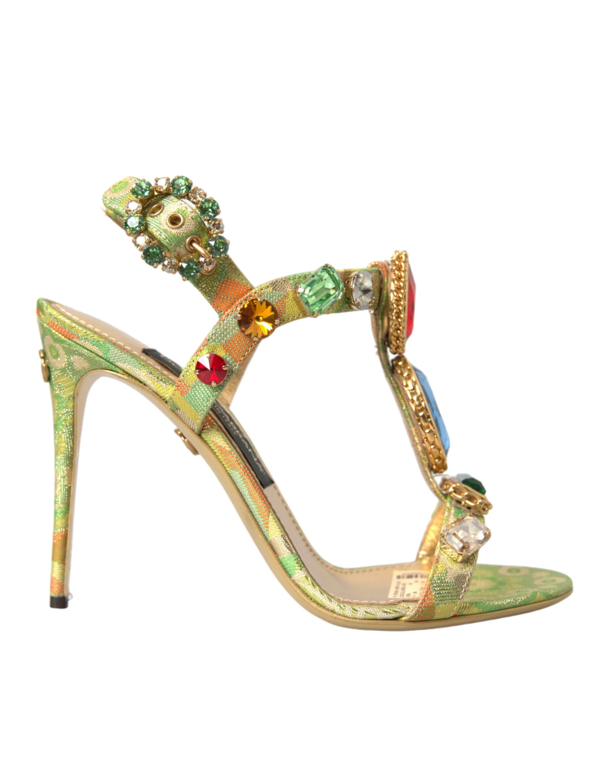 Multicolor Jacquard Crystals Sandals Shoes sold by Louxly