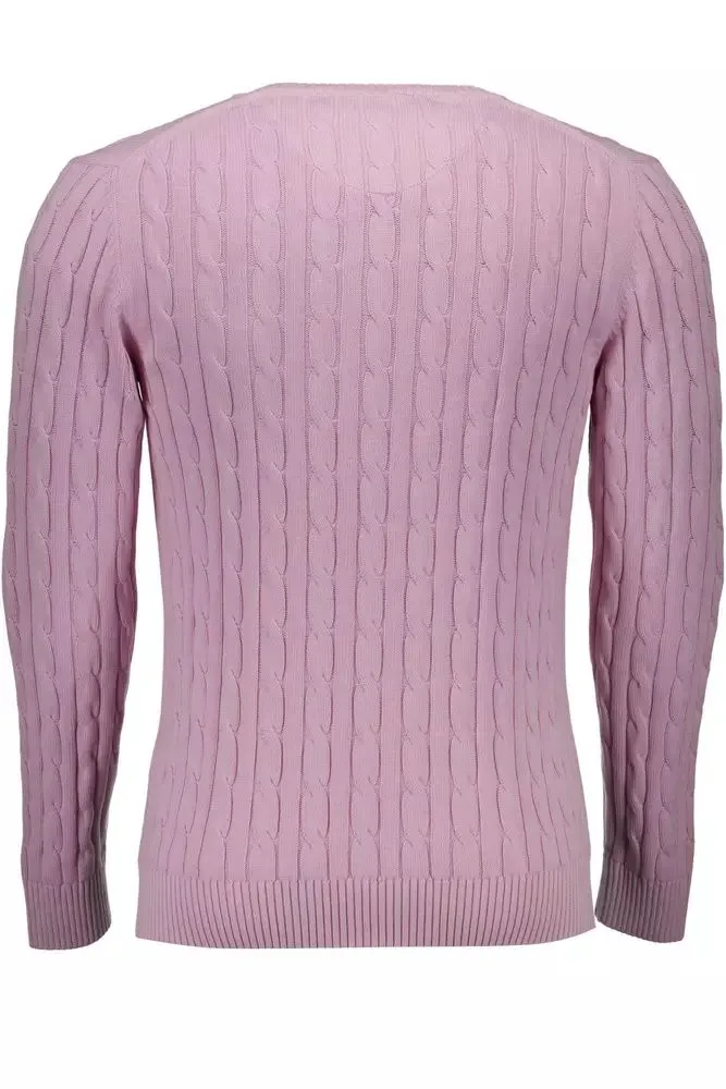 Chic Pink Braided Stitch Sweater for Men sold by Louxly product image thumbnail 2