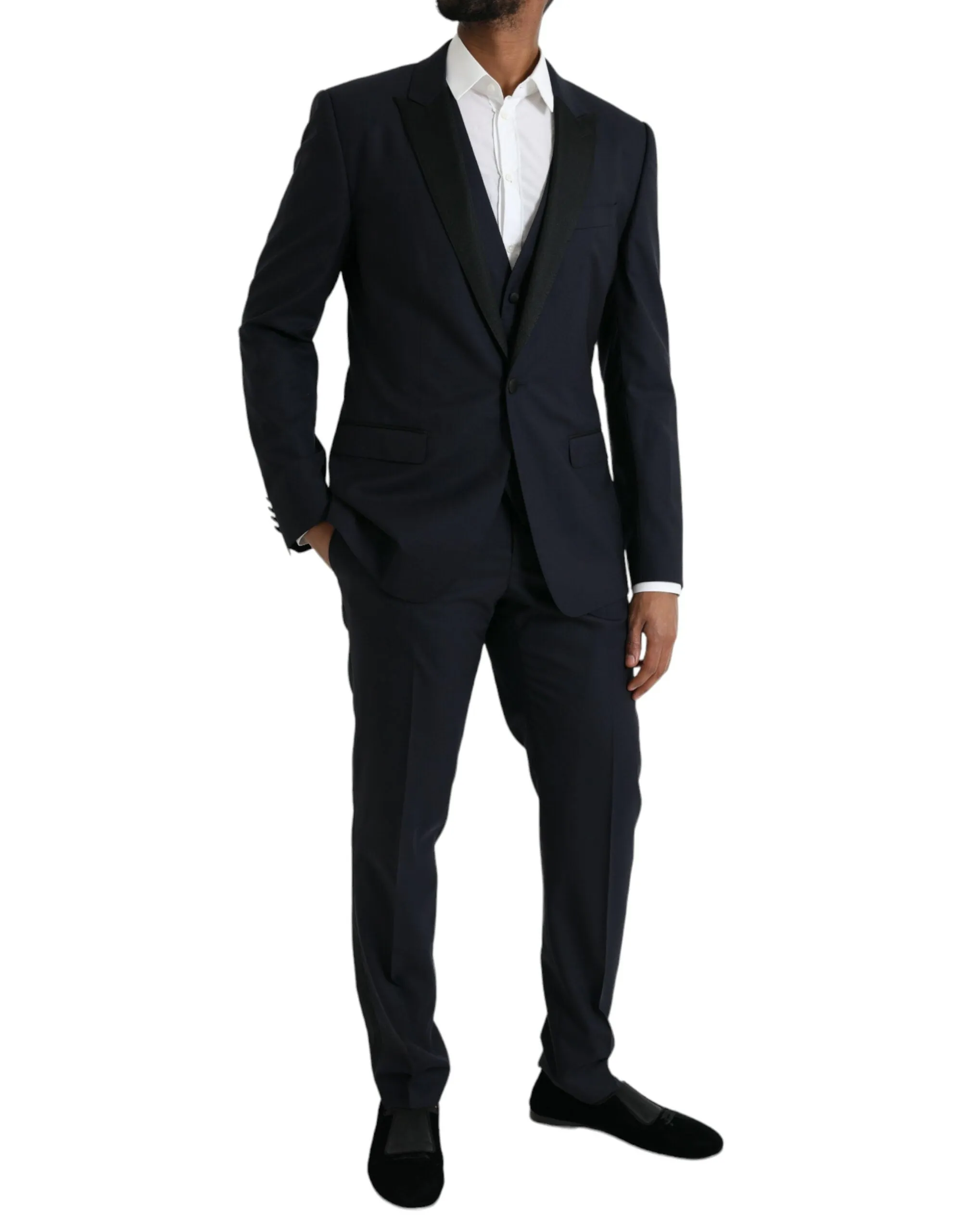 Dark Blue MARTINI Wool Formal 3 Piece Suit sold by Louxly product image thumbnail 2