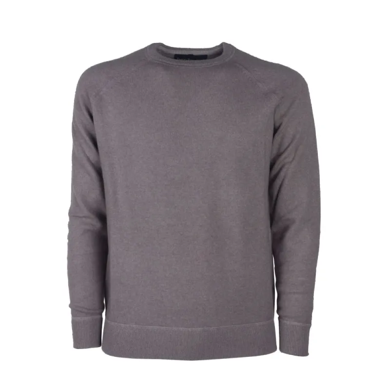 Elegant Gray Cashmere Crew Neck Sweater sold by Louxly