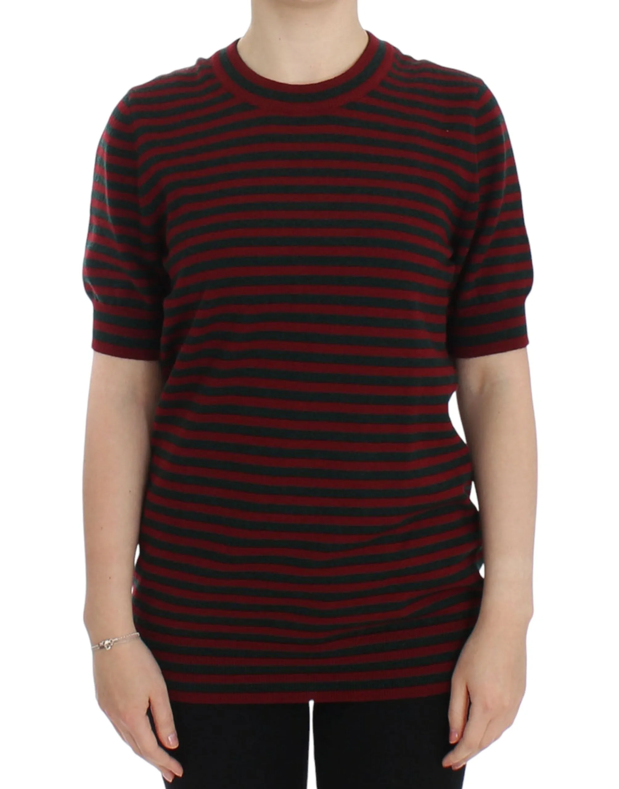 Elegant Striped Cashmere Crewneck Sweater sold by Louxly