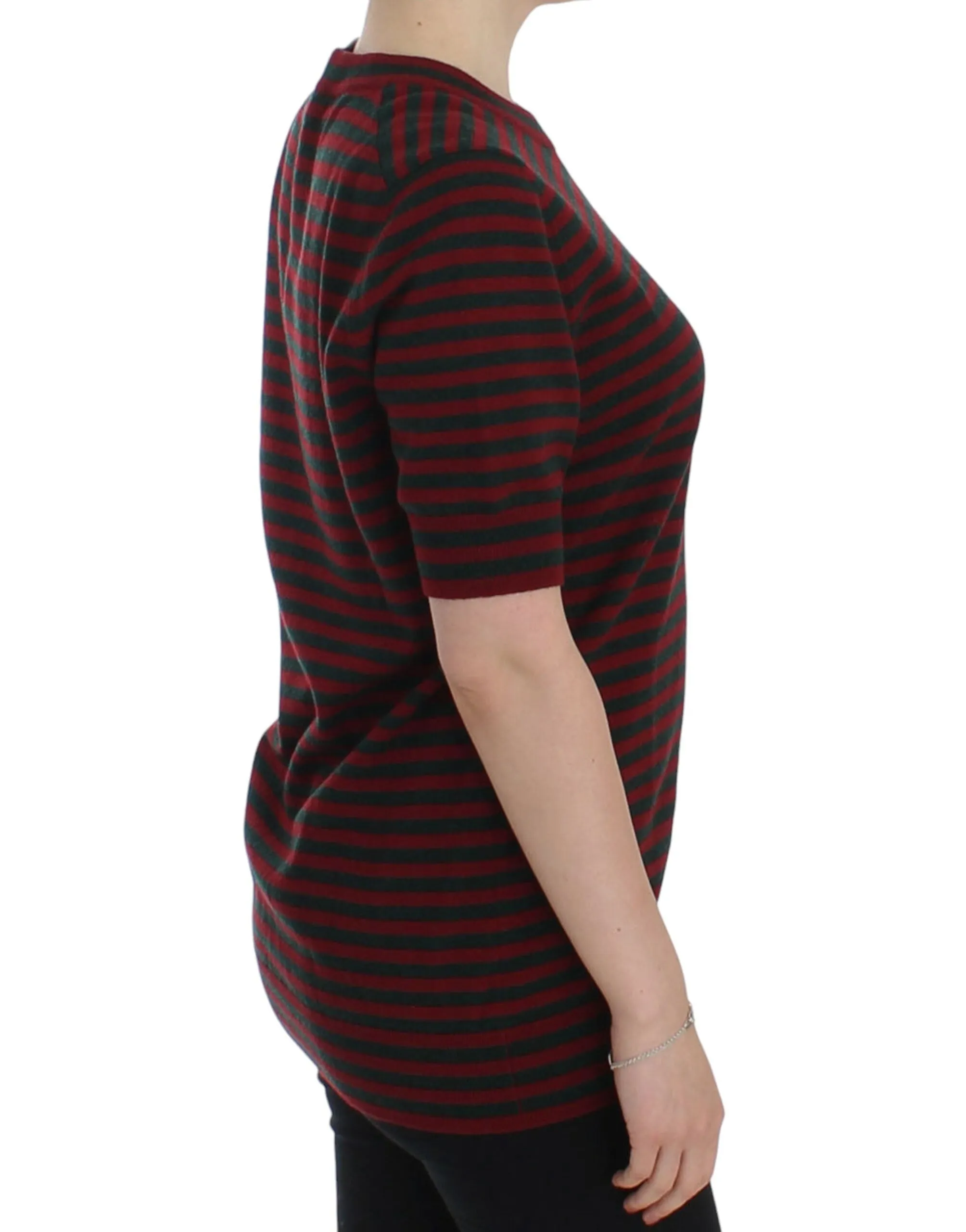 Elegant Striped Cashmere Crewneck Sweater sold by Louxly product image thumbnail 4