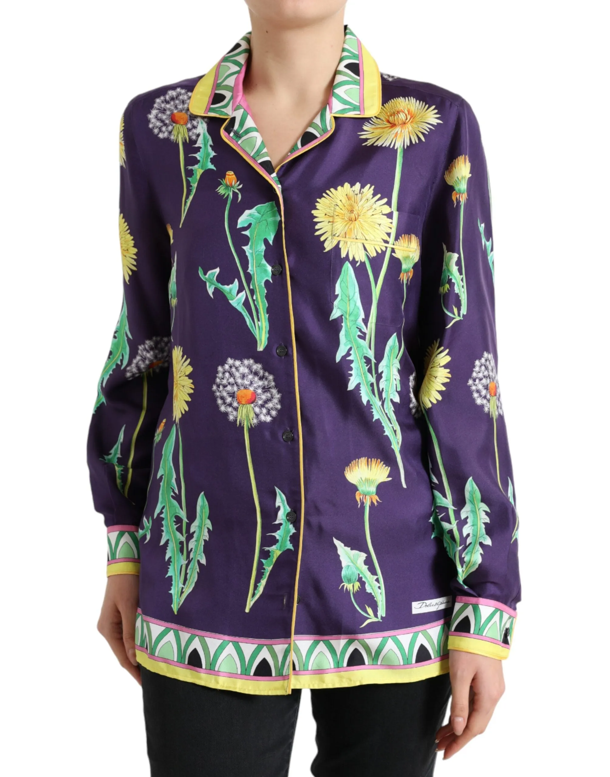 Elegant Silk Twill Floral Shirt sold by Louxly