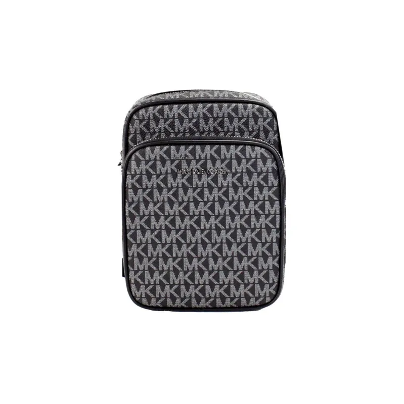 Black Silver PVC Flight Leather North South Chain Crossbody Bag sold by Louxly