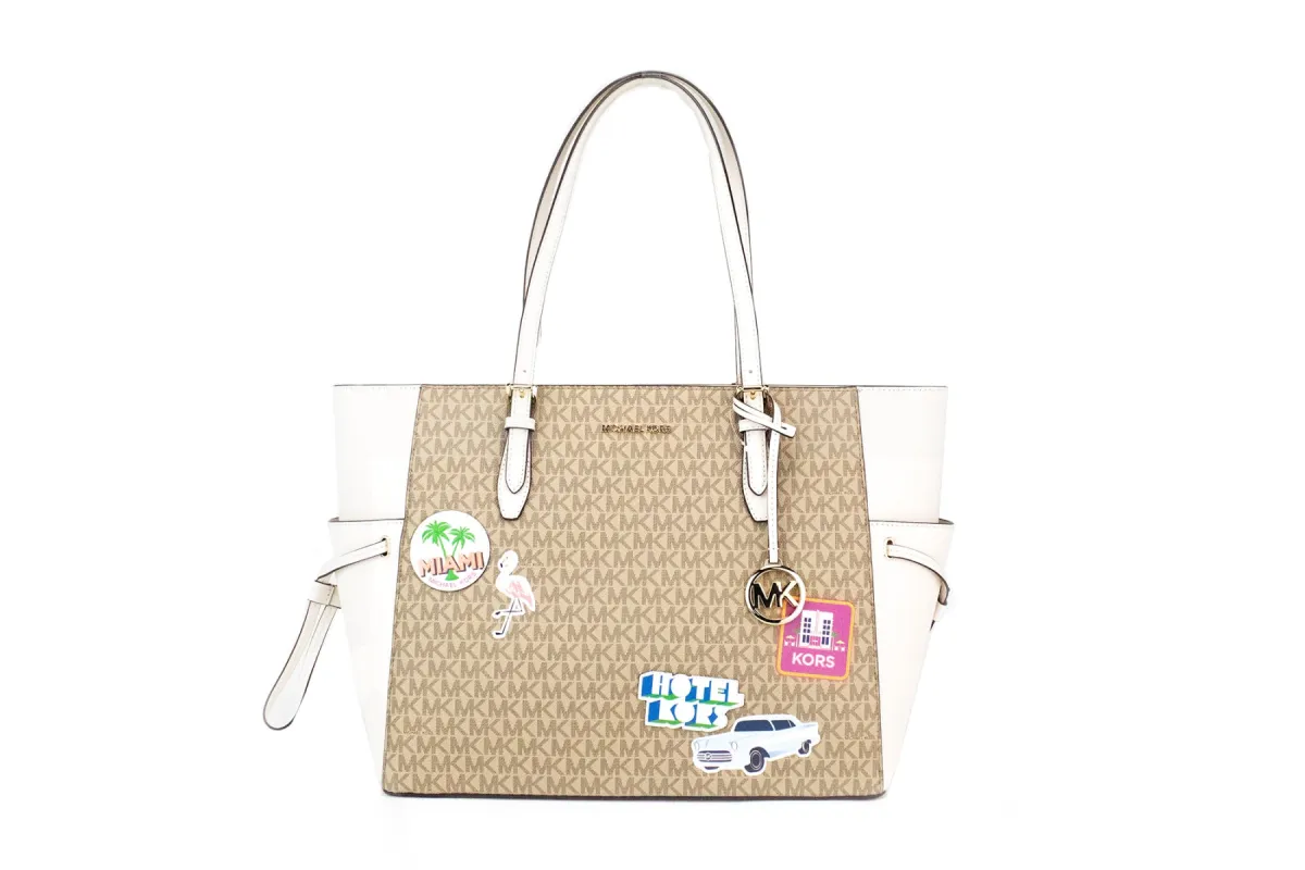 Gilly Large Travel Miami Print Signature PVC Tote Handbag Purse sold by Louxly