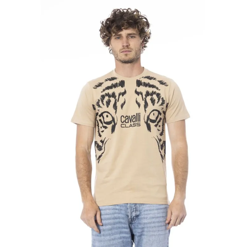 Beige Cotton Men T-Shirt sold by Louxly