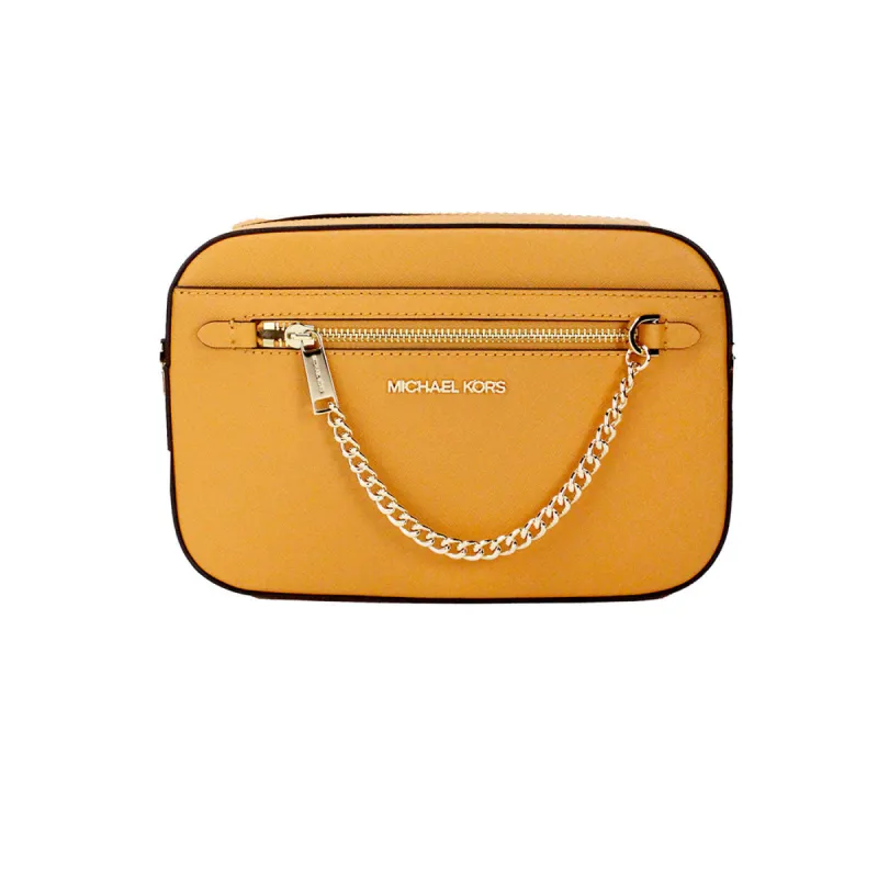 Jet Set East West Large Cider Leather Zip Chain Crossbody Bag sold by Louxly