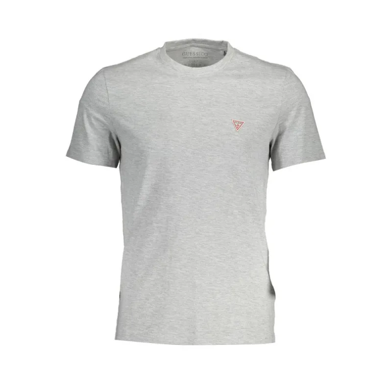 Sleek Gray Crew Neck Logo Tee sold by Louxly
