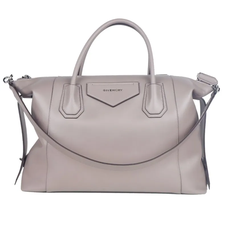 Gray Leather Crossbody Bag sold by Louxly