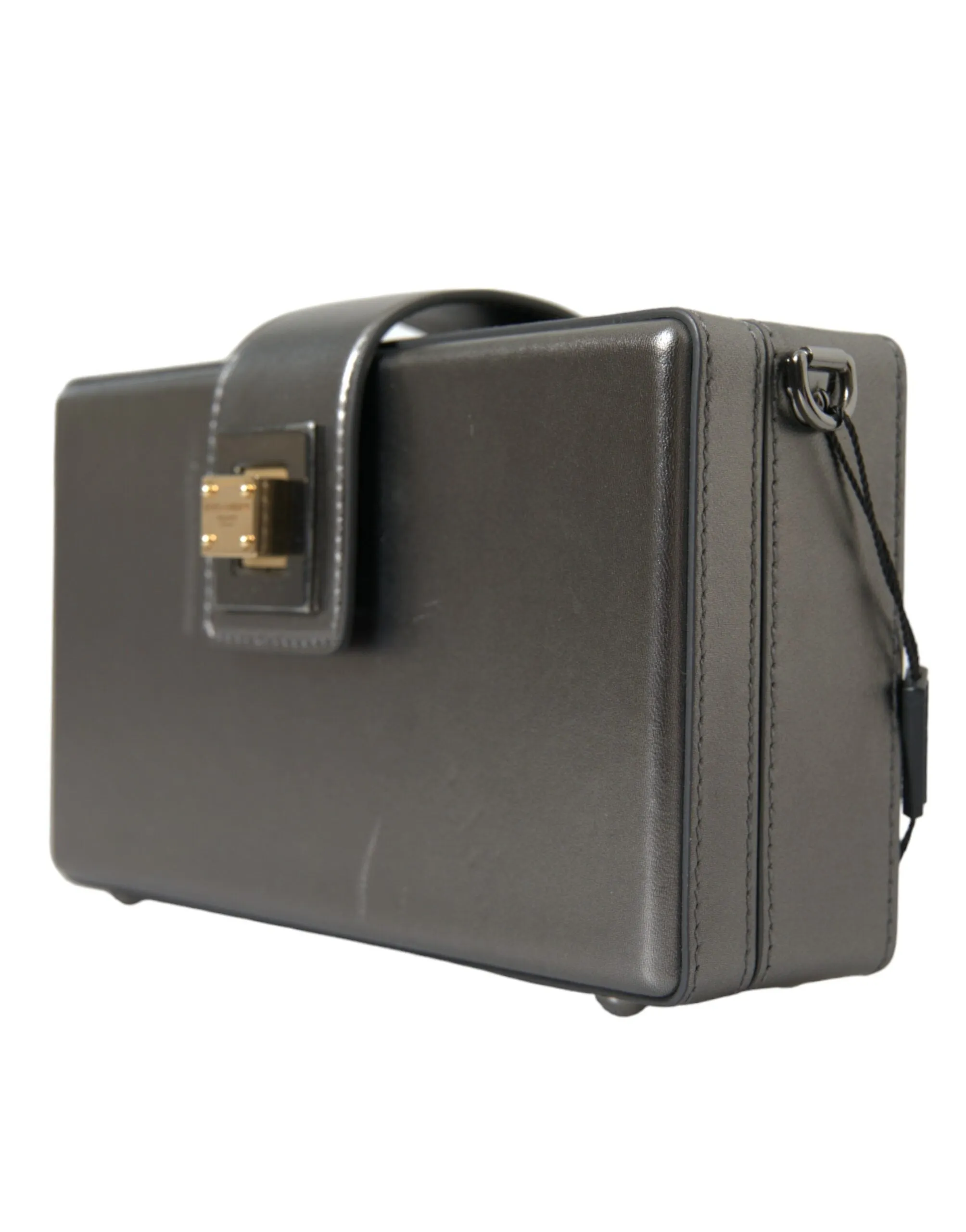 Metallic Gray Calfskin Shoulder Bag with Chain Strap sold by Louxly product image thumbnail 4