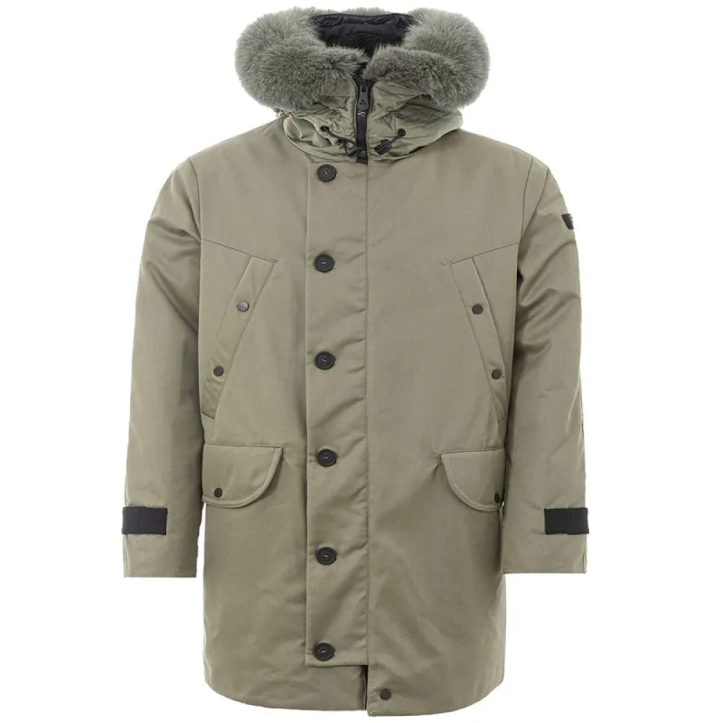 Chic Green Polyamide Jacket for Stylish Men sold by Louxly