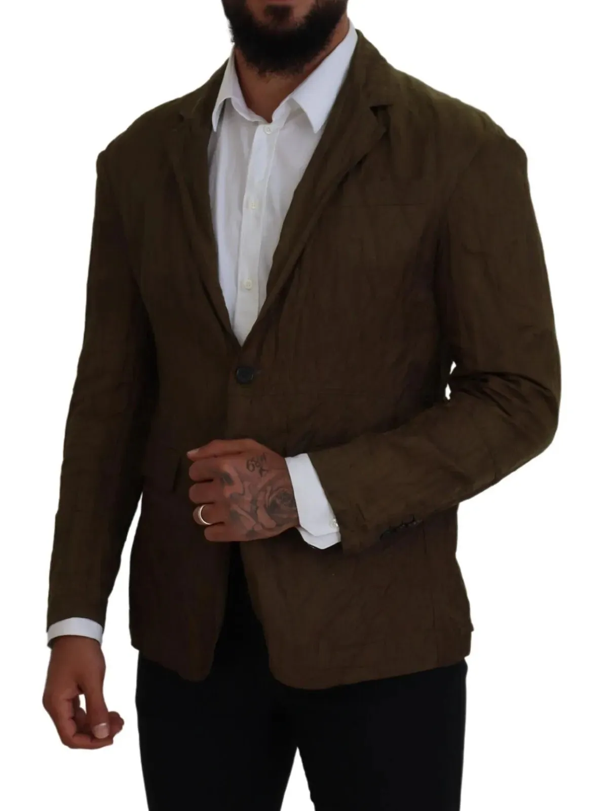 Green Single Breasted Men Coat Blazer Jacket sold by Louxly product image thumbnail 5
