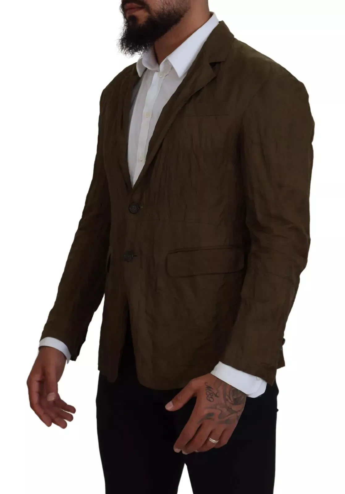 Green Single Breasted Men Coat Blazer Jacket sold by Louxly product image thumbnail 2