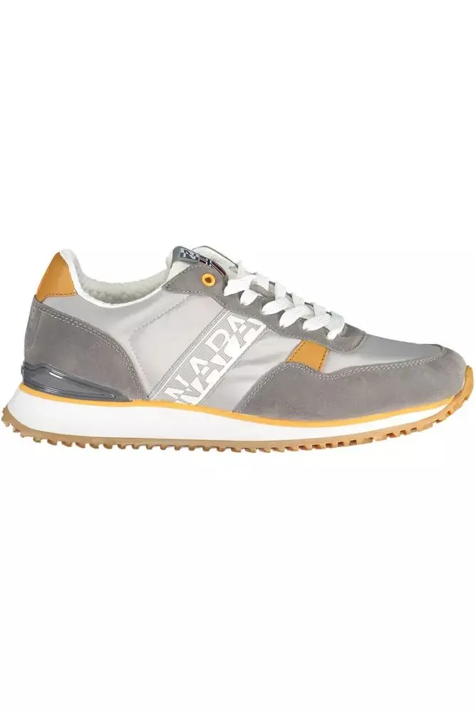 Sleek Gray Lace-Up Sporty Sneakers sold by Louxly