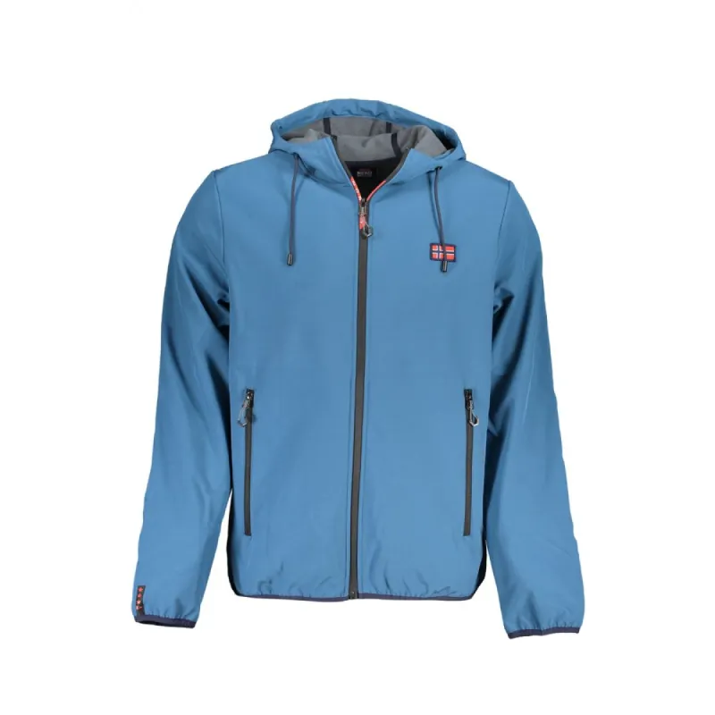 Chic Blue Soft Shell Men's Jacket with Hood sold by Louxly