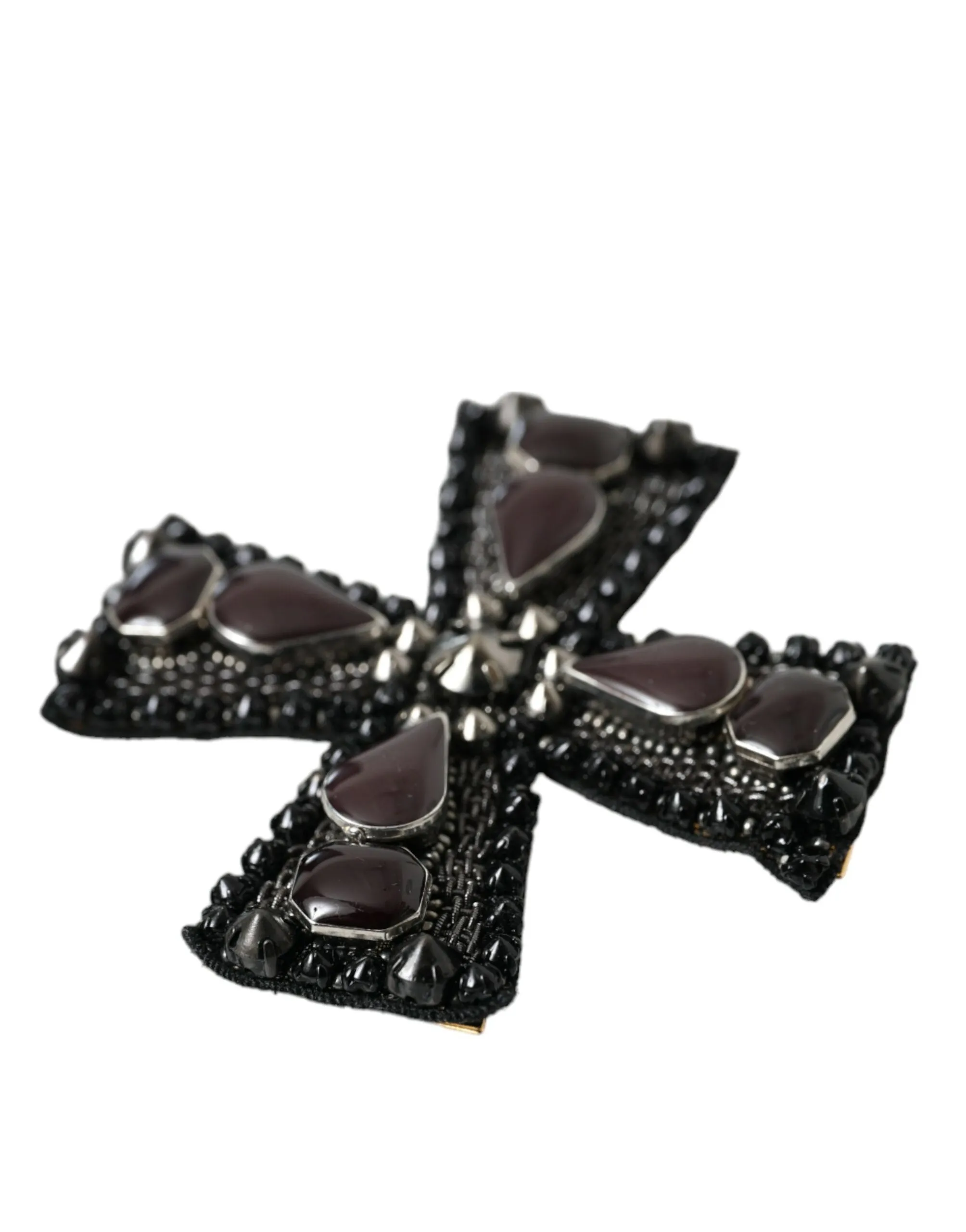 Black Crystals Embellished Cross Pin Brooch sold by Louxly product image thumbnail 5