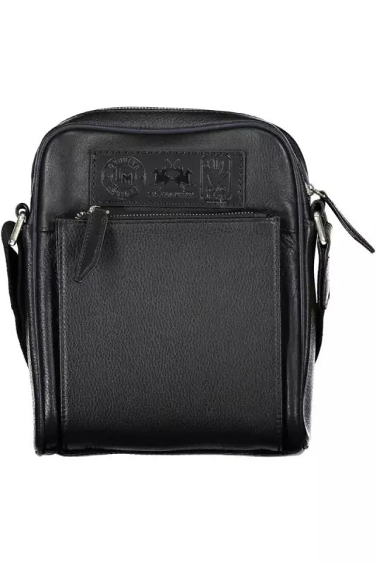 Black Leather Men Shoulder Bag sold by Louxly