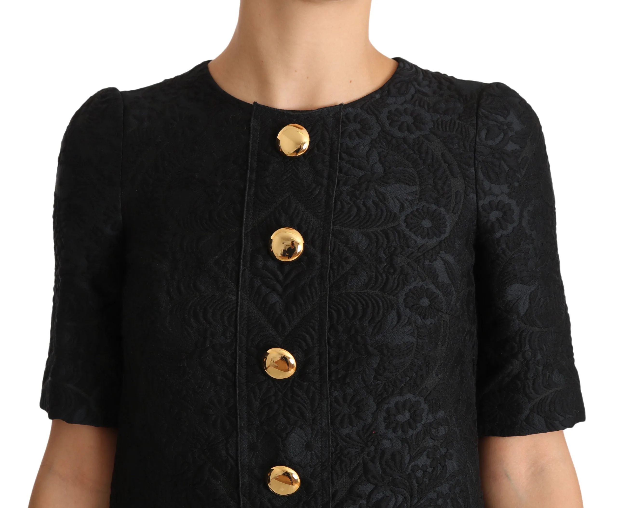 Elegant Black Button Embellished Mini Dress sold by Louxly product image thumbnail 3