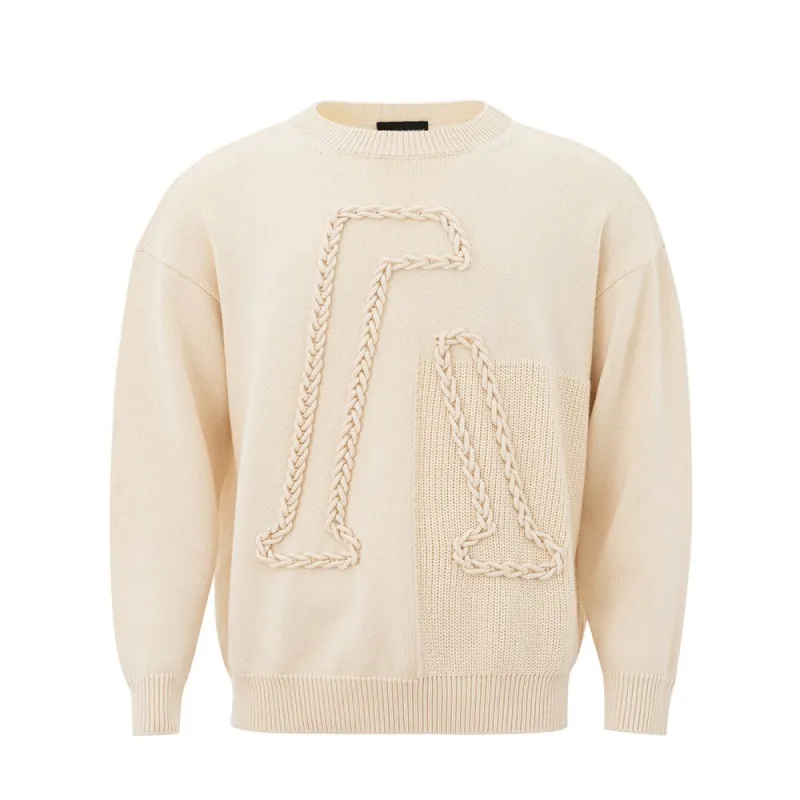 Beige Woolen Sophistication Sweater sold by Louxly