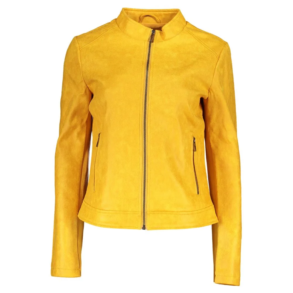 Vibrant Yellow Athletic Jacket with Chic Logo sold by Louxly