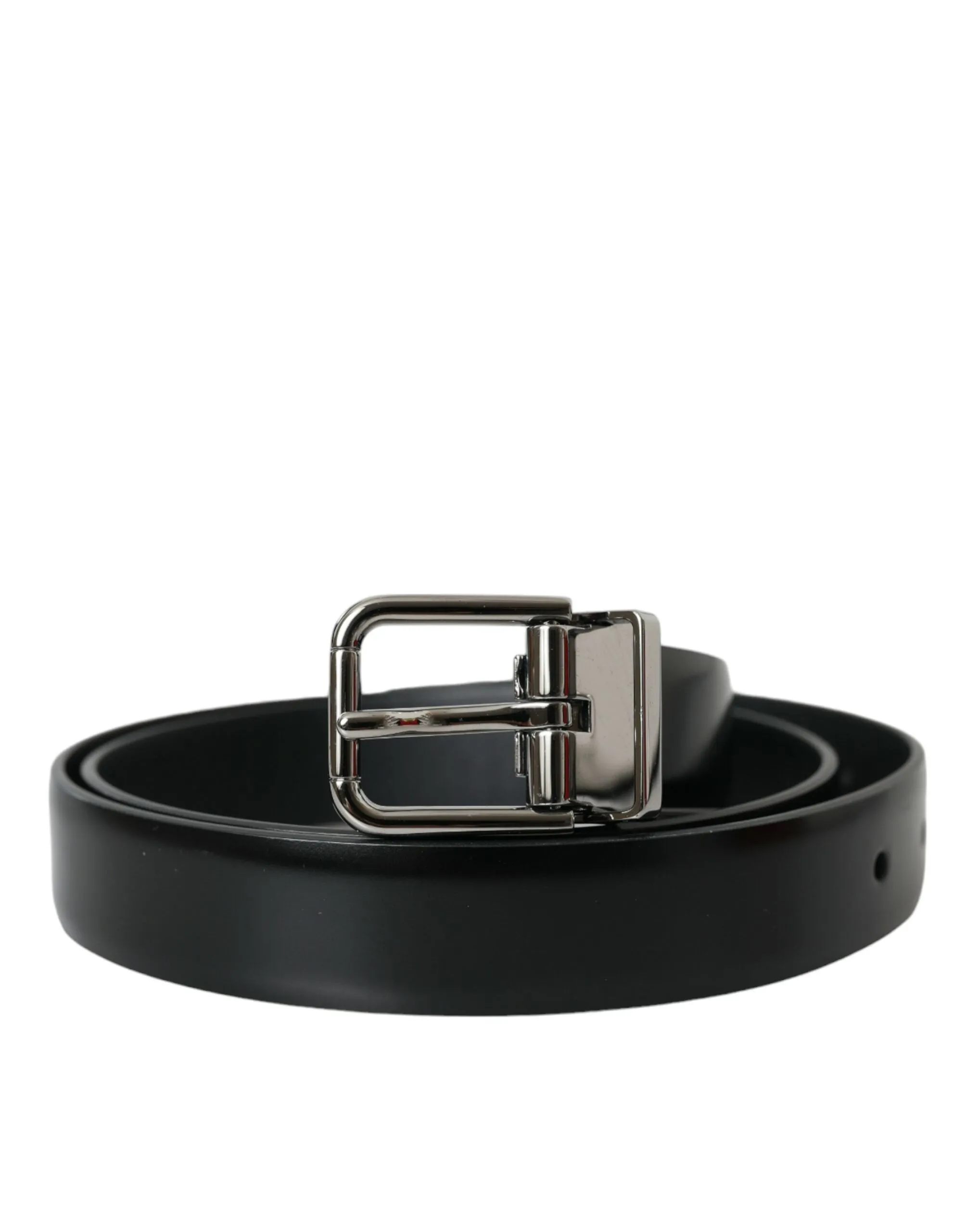 Black Leather Silver Metal Buckle Belt Men sold by Louxly