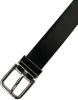 Black Leather Silver Metal Buckle Belt Men sold by Louxly
