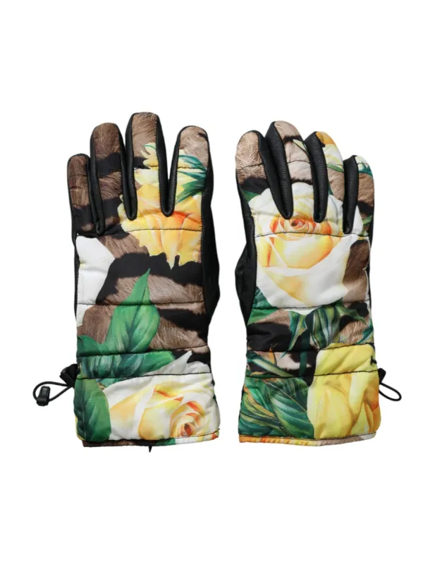 Multicolor Floral Wrist Length Gloves sold by Louxly