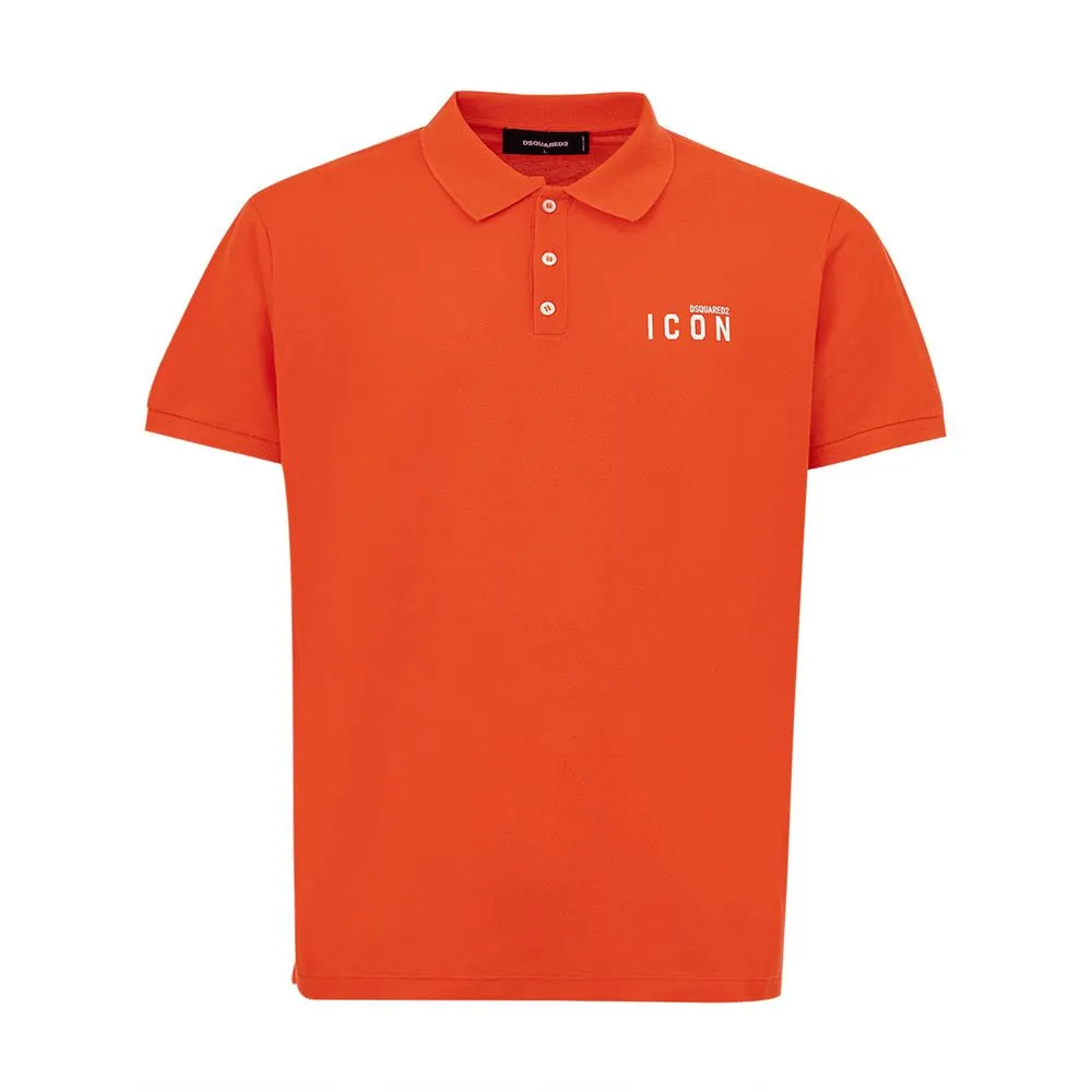 Orange Cotton Polo Shirt sold by Louxly