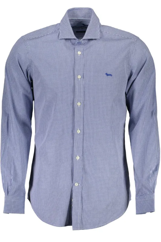Elegant Blue Narrow Fit Long Sleeve Shirt sold by Louxly