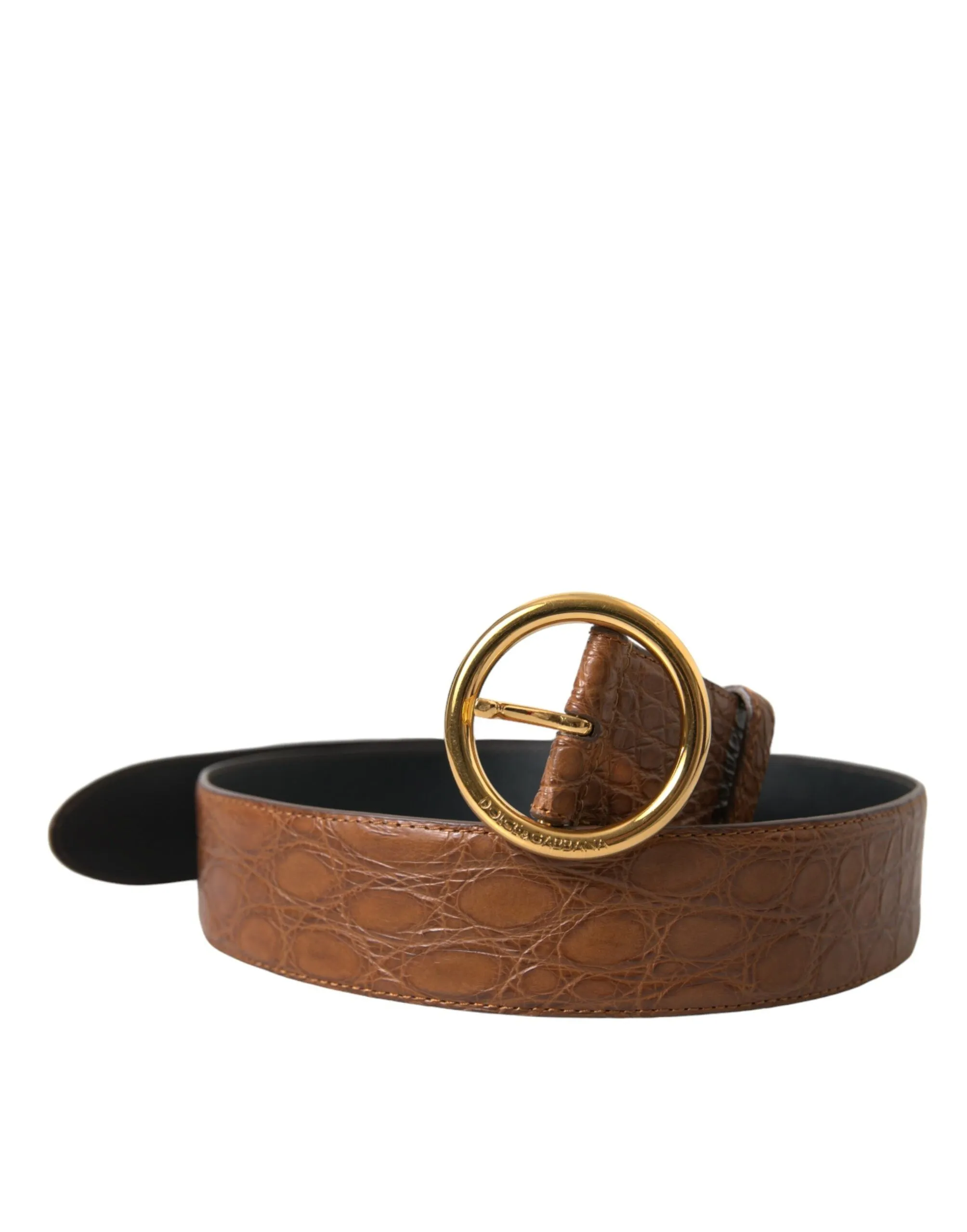 Elegant Exotic Leather Belt - Rich Brown sold by Louxly