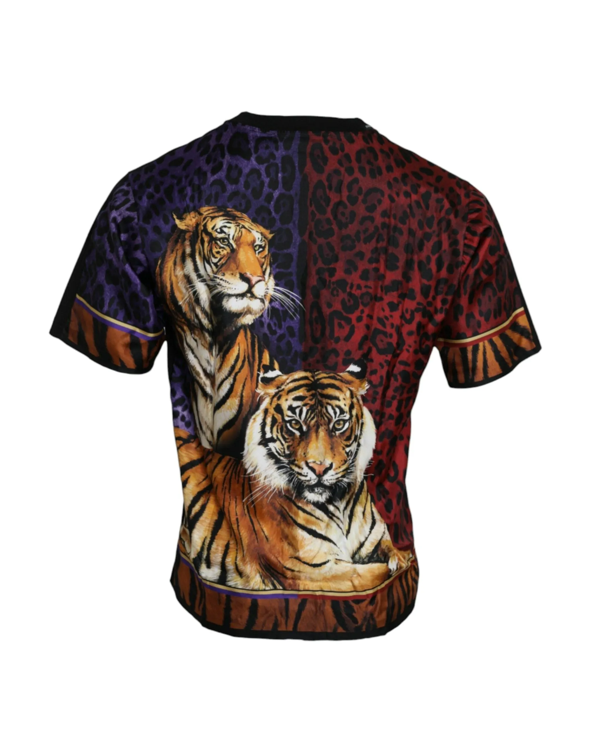 Multicolor Tiger Print Cotton Short Sleeves T-shirt sold by Louxly product image thumbnail 5