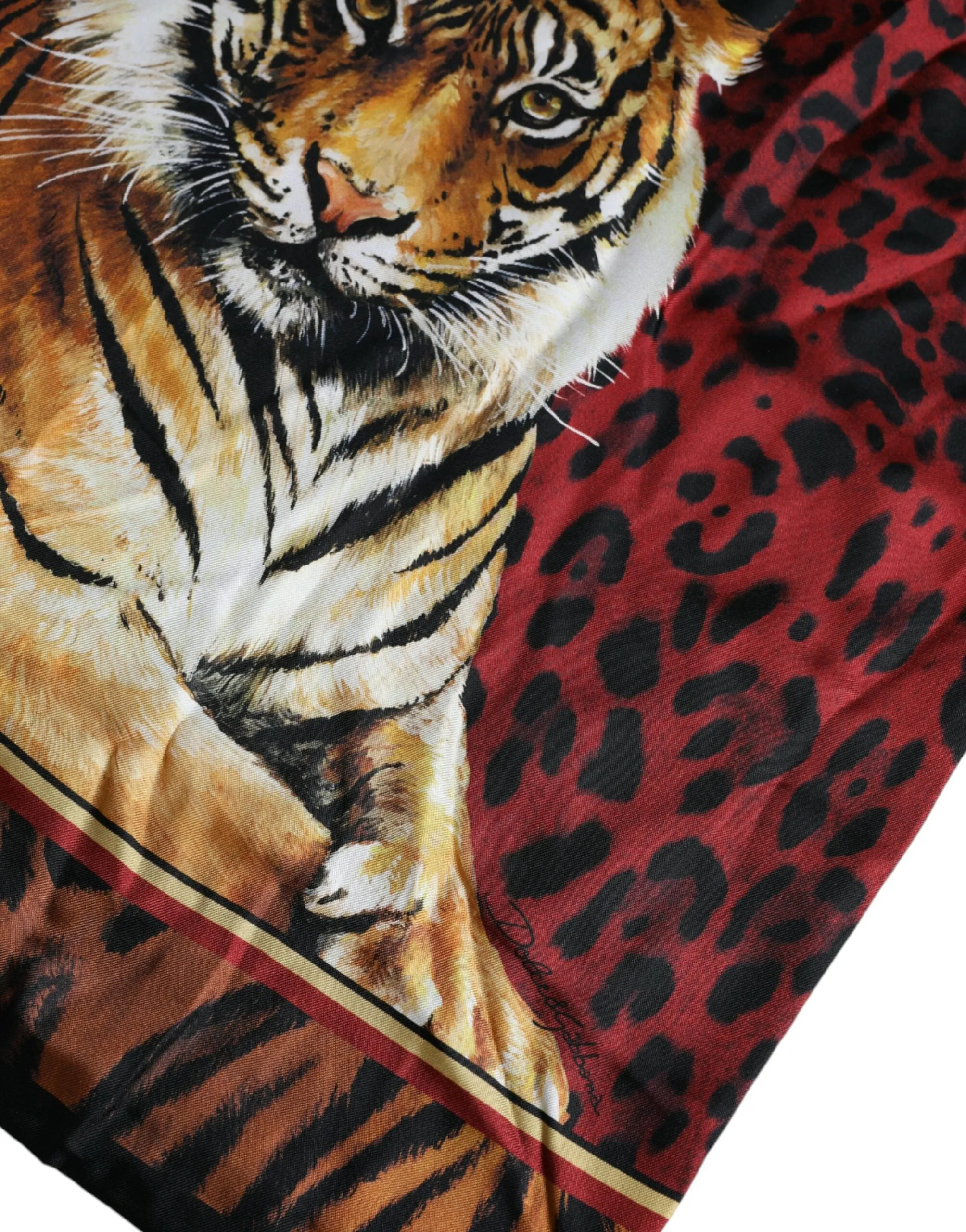 Multicolor Tiger Print Cotton Short Sleeves T-shirt sold by Louxly product image thumbnail 3